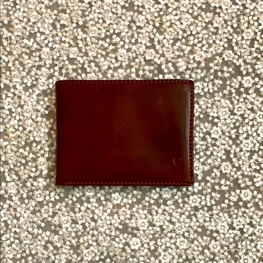 Valentini Vera Pelle Italian Elegant Brown Leather Wallet